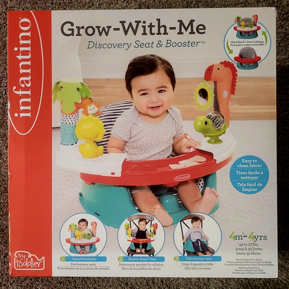 Infantino Grow-With-Me Discovery Seat & Booster - Red and Green